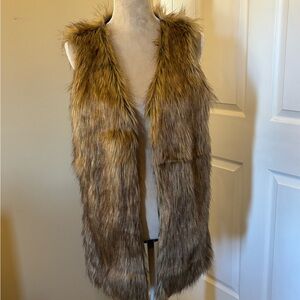 Faux Fur Vest in Brown large